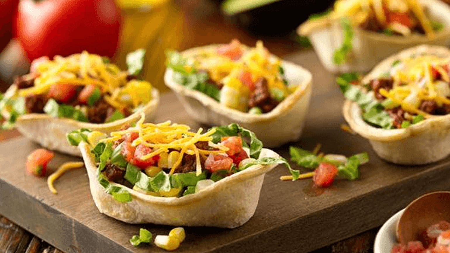 Mini Taco Salad Boats